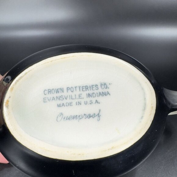 Crown Potteries Co Evansville Indian Pottery Gravy Boat Bowl USA Hand Made VTG - Picture 5 of 10